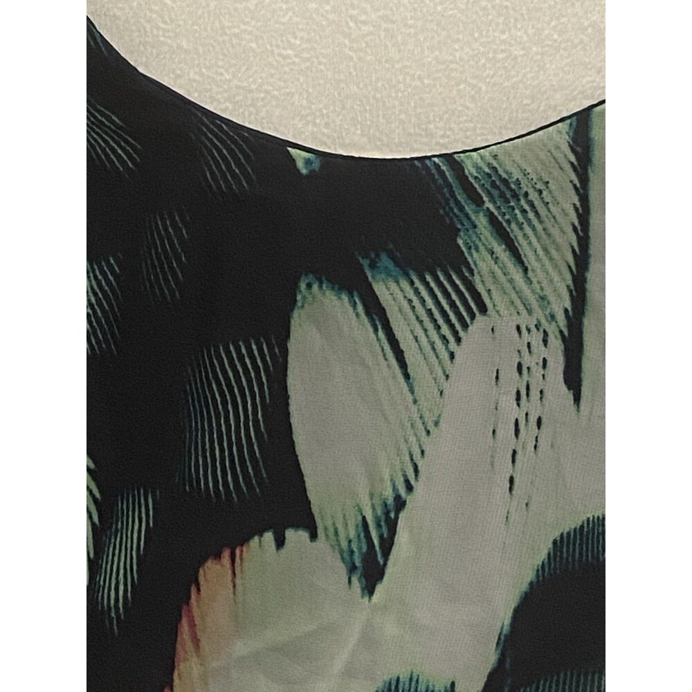 Women Sz Medium Peacock Sleeveless Satin Crop Top Y2K  Fairycore Teal Whimsy 90s - Picture 2 of 15
